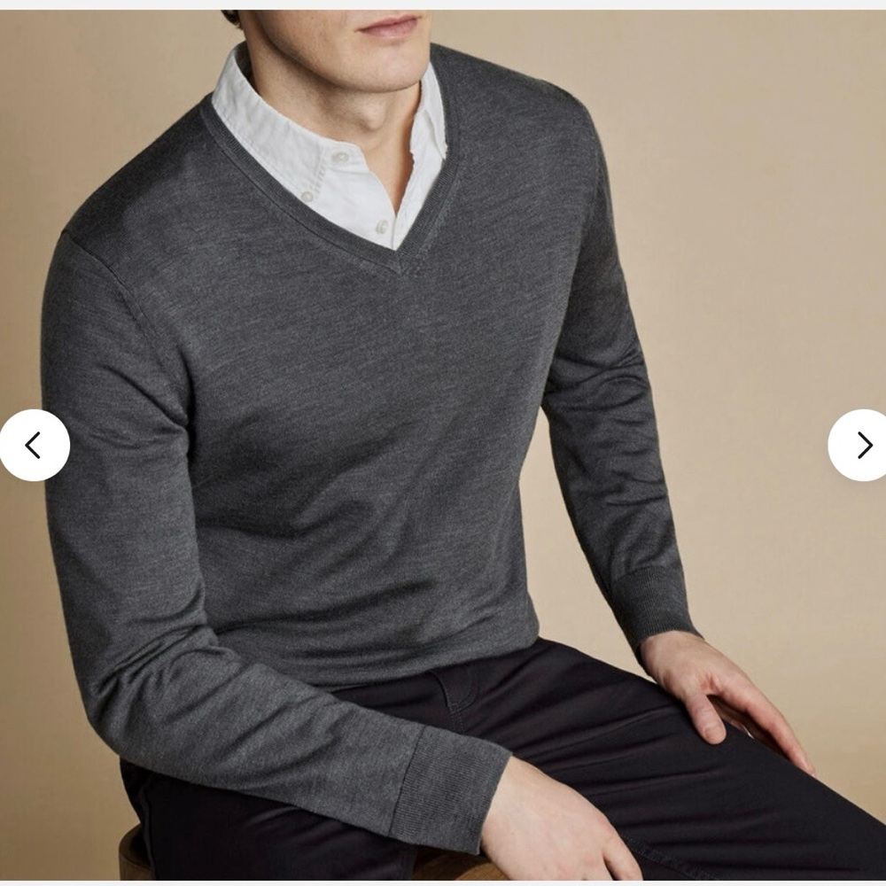 Calvin Klein Charcoal V-Neck Sweater